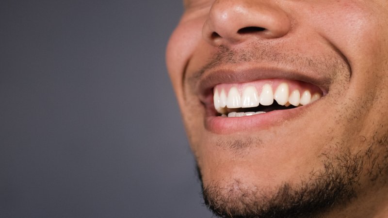 closeup of a young man’s smile